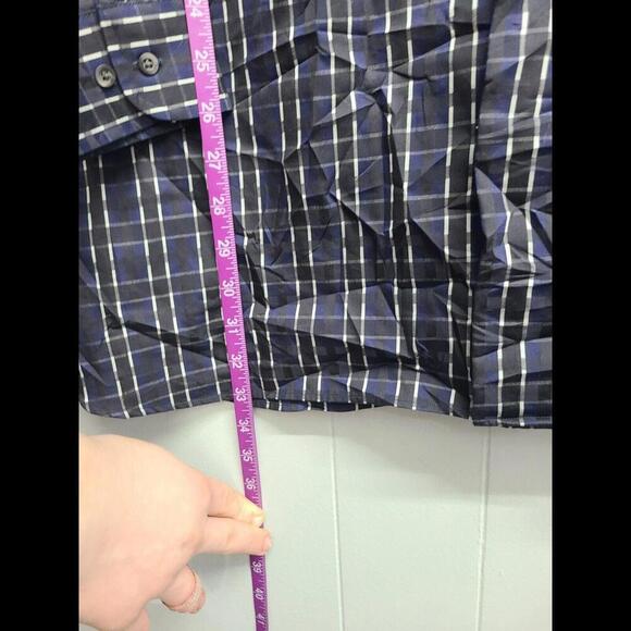 John W. Nordstrom Long-Sleeve Button Down Shirt Men's XL (Black/Blue) - Picture 7 of 8